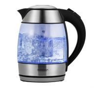 Hervidor de agua de 1,8L Negro/Plata con colador de té