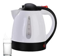 Hervidor de agua de 12 V, calentador de agua eléctrico de acero inoxidable de grado alimenticio de 1 litro con apagado automático y protección antiseco, hervidor portátil para vehículos (blanco)