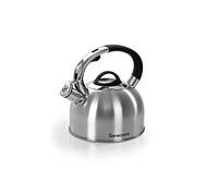Hervidor de agua de 2,5 l, de acero inoxidable 18/10 satinado, apto para todas las placas de inducción incluida, con silbato y boquilla dosificadora.