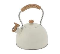 Hervidor de agua de acero inoxidable, 2,5 L, para inducción y cocina, color crema