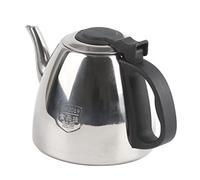 Hervidor de agua de acero inoxidable, olla de ebullición de fondo plano, calentamiento rápido para estufa de inducción, gran capacidad, 1,2 L, plata pulida con espejo