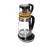 Hervidor de agua de cristal de 1500 W, 2,5 L + 1 L, función de apagado automático, calentador de té eléctrico, calentamiento rápido con filtro de cal para té, café y leche en polvo