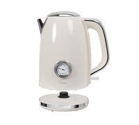 Hervidor de agua de estilo retro Nostalgia 170, 1850-2200 W, 1.7 l, caja de acero inoxidable, indicador de nivel de agua, pantalla de temperatura del agua, apagado automático, inalámbrico de 360°