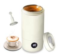 Hervidor de agua de viaje 400ml con espumador de leche caliente/frío, 3 niveles de mezcla, 6 niveles de temperatura, control táctil con indicador de temperatura, interior en acero inoxidable 304