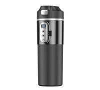 Hervidor de agua de viaje con pantalla LED para coche, taza de calefacción de acero inoxidable 304, diseño a prueba de fugas, calentamiento rápido de agua caliente para café, caldera de agua eléctrica