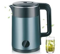 Hervidor de agua de viaje de 2,3 litros, hervidor de agua de acero inoxidable, pared interior, 1500 W, diseño de doble pared, hervidor de agua eléctrico, hervidor de agua portátil, hervidor de agua de
