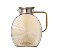 Hervidor de agua de vidrio - Recipiente resistente al calor de borosilicato de 2,5 l | Jarra de vidrio para bebidas | Tapa de acero inoxidable | Soporte para bebidas para refrigerador, mostrador de co