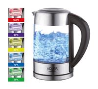 Hervidor de agua eléctrico cristal 1,7 L, Regulador Temperatura 60 a 100 ºC