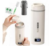 Hervidor de agua eléctrico de viaje pequeño, 550 ml, portátil, de acero | Calentamiento rápido con apagado automático, hervidor de agua de viaje para té, café, leche para bebés, hogar, oficina