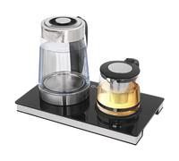 Hervidor de agua eléctrico doble de 1800 W, 2,5 L, con 5 ajustes de temperatura, pantalla LCD, cafetera transparente con control táctil, máquina de té