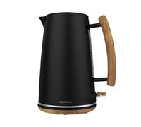 Cecotec Hervidor de Agua ThermoSense 400 Black Woody. 3000 W, Capacidad 1,7 Litros, Acero Inoxidable, Libre BPA, Base con Giro 360º, Filtro Antical Desmontable, Sistema de Seguridad
