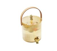Hervidor de agua fría de 3.5L/5L con grifo, dispensador de bebidas a prueba de fugas con filtro para té de frutas, bebidas heladas y almacenamiento en refrigerador (dorado, 3.5L)