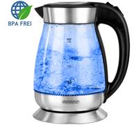 Hervidor de agua iluminación LED 1,7L Negro/Plata