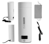 Hervidor de agua para coche, taza de calefacción de viaje de 12 V, pantalla LCD portátil, taza de control de temperatura de 400 ml, hervidor eléctrico pequeño de viaje, taza de calefacción para