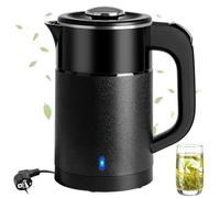 Hervidor de agua pequeño de 800 ml, hervidor de agua de viaje de 600 W, 6 minutos de cocción rápida, hervidor eléctrico de viaje, portátil, mini hervidor de agua de camping, tetera de acero inoxidable