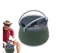 Hervidor de agua portátil para acampar, Hervidor de viaje portátil | de silicona para senderismo y acampada | plegable para acampar, caldera de agua ligera para, fácil de usar para ex