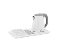 Hervidor de agua profesional para hotel - blanco - 1,2 L - 1800 W - con unidad de café y té | Royal Catering