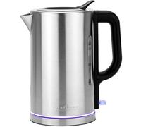 Hervidor de agua ProfiCook de acero inoxidable, 1,7 l | Iluminación ambiental | 2200 W | Manejo con una sola mano | Sin BPA | Base giratoria de 360° con enrollador de cable | PC WKS 1321
