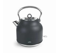 Lacor 69397 - Hervidor de agua retro en acero inoxidable 18/10 con tecnología STRIX, acabado en gris mate, 1'7 L