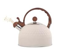 Hervidor de Agua Silbante, Infusiones Hervidor Acero Inoxidable 2,5 L con Mango Grano Madera Anti-escaldado Vintage Hervidors Agua para Fogón para Cocina Inducción G-as Stove