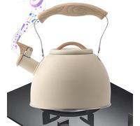 Hervidor de agua silbido para estufa - vintage de acero inoxidable 3 L | Mango resistente al calor | Hervidor de agua silbidos | Accesorios de cocina,