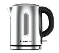 Taurus - Hervidor Eléctrico Selene Compact 2400W | 1L | Base Giratoria 360º | Resistencia Oculta | Recoge cables | Apertura Automática | Acero Inoxidable | Auto Off | BPA Free | Diseño ergonómico