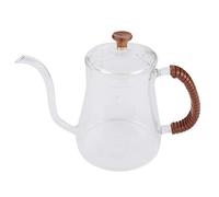 Hervidor de café, 600 ml, multifuncional, práctico hervidor de té, gotero de café, vidrio de borosilicato, vidrio grueso, caldera de café con cuello de cisne para el hogar, cocina, oficina