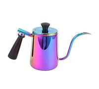 Hervidor de Café 700ml, Acero Inoxidable 304, Pico de Cuello de Ganso, Mango de Madera - Control Preciso de Flujo, Diseño Ergonómico Antideslizante, Ideal para Cafeterías y Hogar (Boca larga - siete