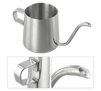 Hervidor de café con boquilla larga y estrecha construcción de acero inoxidable 304 para una preparación uniforme (plateado 250 ml)
