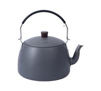 Hervidor de café de alúmina portátil Diseño de calentamiento rápido Caldera de agua Hervidor de viaje Textura de metal Ideal para actividades aire libre Cafetera delgada para acampar