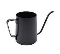 Hervidor de café de goteo manual con cuerpo de acero inoxidable 304 y boquilla fina de cuello de cisne diseñada para un vertido cómodo y seguro (negro, 350 ml)