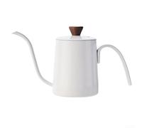 Hervidor de café para verter sobre el café, olla de goteo de mano de boquilla larga de acero inoxidable 304 para preparación controlada por goteo manual para el hogar (M-blanco, 350 ml)