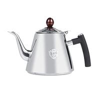 Hervidor de café VBESTLIFE de acero inoxidable con termómetro, hervidor de tetera resistente al calor con mango de silicona con inserto de filtro, 1.2L (mate)