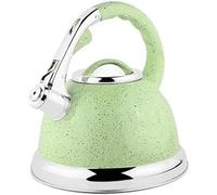 Hervidor de camping con silbato, Hervidor rápido de la infusión multicolora 2 inducción del gas silbido tetera 304 SS 3.5L(Green-)