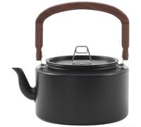 Hervidor de camping de aleación de aluminio ligero de 1,2 L con mango de nogal resistente al calor y boquilla de águila para acampar al aire libre, senderismo y mochilero (negro)