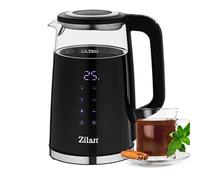 Hervidor de cristal con ajuste de temperatura 1,7 l (40 °C a 100 °C) - Función de mantenimiento caliente - Pantalla LED con elección de temperatura - 2200 W - 100% libre de BPA