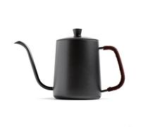 Hervidor de cuello de cisne para verter sobre café con material de acero inoxidable y boquilla de precisión con mango ergonómico para una experiencia de vertido segura (negro, 600 ml)