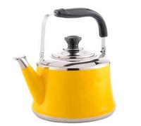 Hervidor de gas silbante 304 de acero inoxidable ligero con boquilla retro tradicional para cocina o estufa, tetera de café, color amarillo, 1 litro