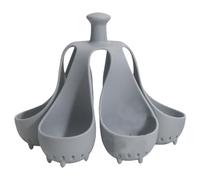 Hervidor de huevos de silicona, apto para lavavajillas, estante de almacenamiento de huevos de cocina, resistente a altas temperaturas, diseño compacto que cabe en el cajón, incluye pequeños agujeros