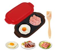 Hervidor de huevos para microondas, 2 compartimentos para microondas, tortillas, hamburguesas, tortillas, ahorre tiempo, diseño de doble capa para tartas de maíz, huevos fritos, sándwich