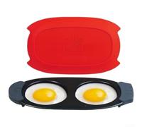Hervidor de huevos rápido para microondas, de silicona, para tortilla y huevos fritos, doble cámara, 20 x 10 cm
