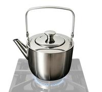 Hervidor de té de acero inoxidable, cuerpo cepillado resistente al óxido, 1.3 L, infusor de agua de metal, olla de preparación de estufa, diseño de tapa segura, para mañanas relajantes de fin de