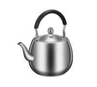 Hervidor de té de Acero Inoxidable de 4L con Silbato, Acabado Cepillado, Mango Resistente al Calor, ebullición rápida, Aviso con silbido, Gran Capacidad para Estufa, fácil de Limpiar y Duradero