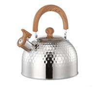 Hervidor de té de acero inoxidable, diseño silbante, 2L, 3L, 4L para reuniones al aire libre y servicio seguro (3000 ml)