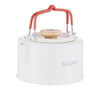 Hervidor de té de camping - 1100 ml de acero inoxidable de exterior, hervidor de senderismo con mango antiquemaduras, para café, fuego abierto, viaje, senderismo, picnic