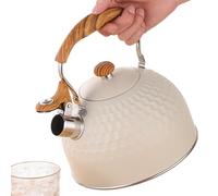 Hervidor de té en la cocina - Olla de metal resistente de 2,5 litros, silbato agudo con mango aislado | Caldera de viaje compacta para dormitorio, picnic, preparación de café, cocina cas