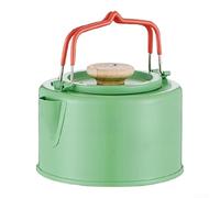 Hervidor de té para camping, olla de hervir portátil de 1100 ml, acero inoxidable 304 para senderismo y aventuras de picnic (verde)