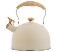 Hervidor de té silbante de 2.1 cuartos de galón hervidor de inducción tetera de acero inoxidable con asa plegable antiescaldaduras silbato fuerte de camping para de té silbante.