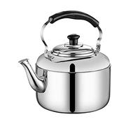 Hervidor de té silbante espesado de acero inoxidable,olla té de estufa de 4L 5L 6L, olla té agua ebullición rápida, hervidor inducción fondo plano Hervidor de inducción Hervidor agua uso general 4L