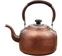 Hervidor de té silbante - Tetera de cobre puro de 7.3 cuartos de galón, diseño de metal duradero, elegante cocina esencial para los amantes del té